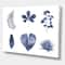 Designart - Abstract Blue Set Of Plant Leaves - Traditional Canvas Wall Art Print